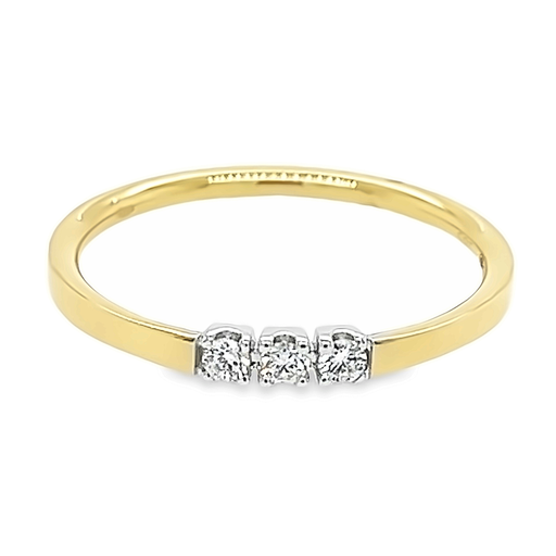 Bicolor gold ring with diamond 0.10 carats