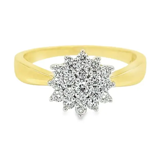 Yellow gold Entourage ring with Diamond 0.50 carats