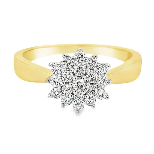 Yellow gold Entourage ring with Diamond 0.50 carats