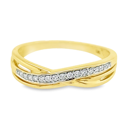 Yellow gold ring Fantasy with Diamond 0.10 carats