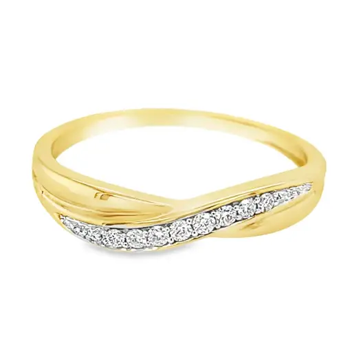 Yellow gold ring Fantasy with Diamond 0.10 carats