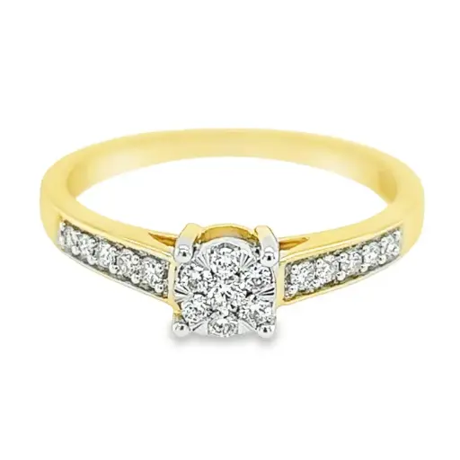 Geelgouden ring met Diamant 0,25 karaat