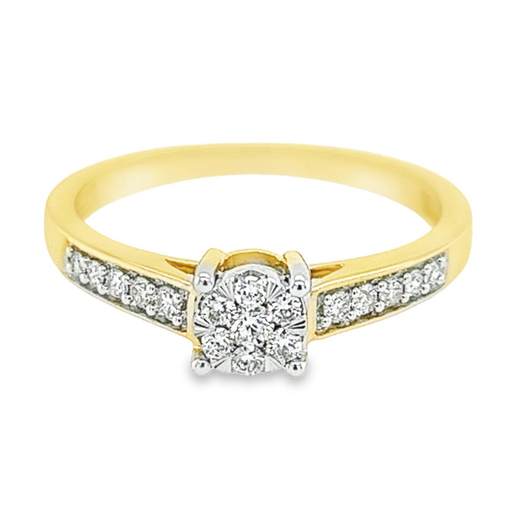 Yellow gold ring with diamond 0.25 carats