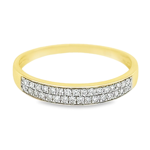 Geelgouden rij ring met Diamant 0,20 karaat