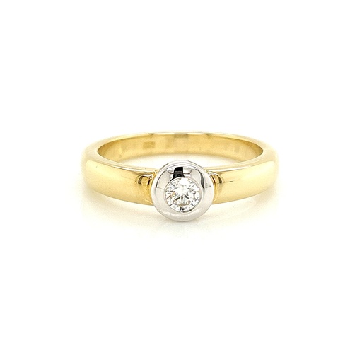 [GRE1456-57] Geelgouden ring met Diamant 0,20 karaat VVS1
