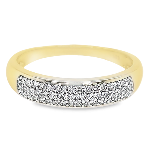 Yellow gold row ring with diamond 0.25 carats