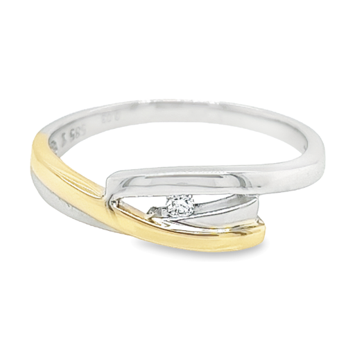 Bicolor gold ring with 0.03 carat Diamond TW/SI2