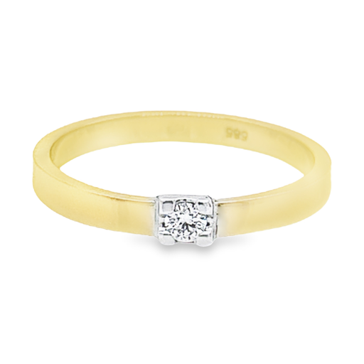 [GRE1510-58] Geelgouden ring met Diamant 0,08 karaat