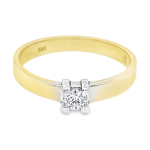 [GRE1512-59] Bicolor gouden ring met Diamant 0,15 karaat