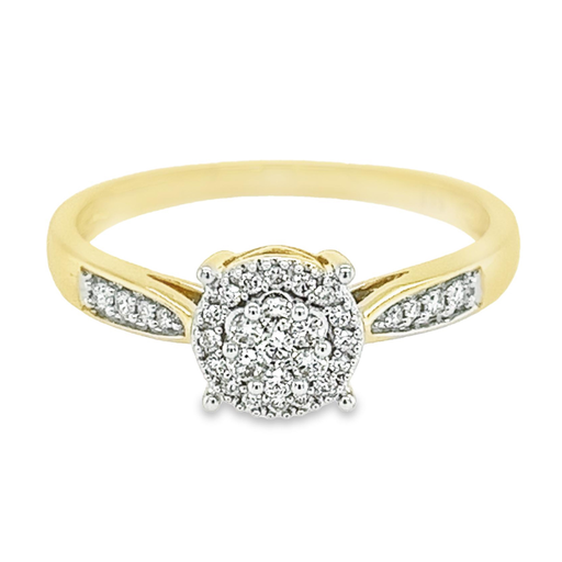 Yellow gold ring with 0.15 carat Diamond