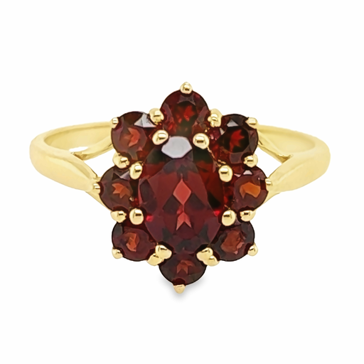 Yellow gold ring with Garnet