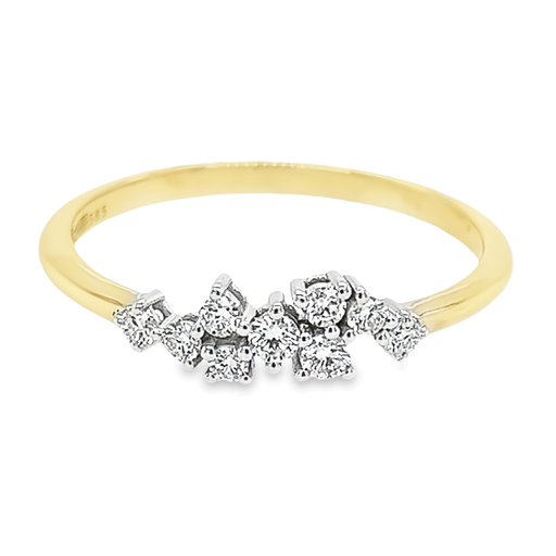 Geelgouden ring Fantasie met Diamant 0,22 karaat