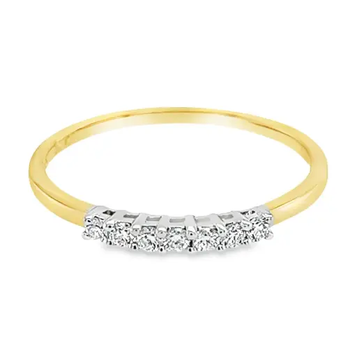 Bicolor gold ring with diamond 0.15 carats