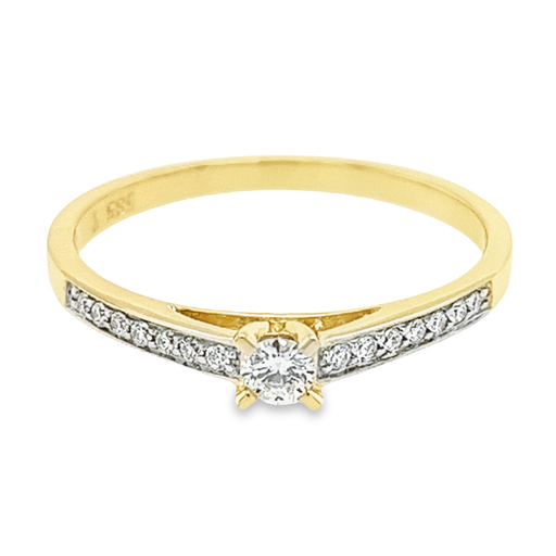 Geelgouden ring met Diamant 0,17 karaat