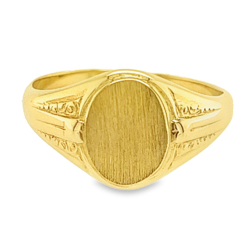 Yellow gold monogram ring small Fantasy