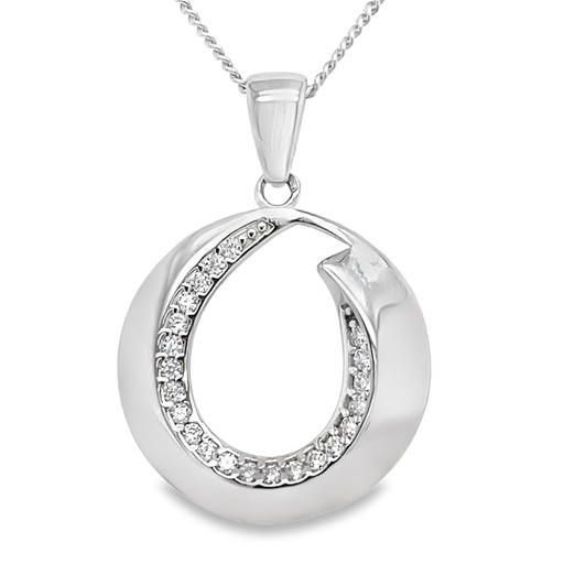 [WH0451] White gold pendant Fantasy with Zirconia stones