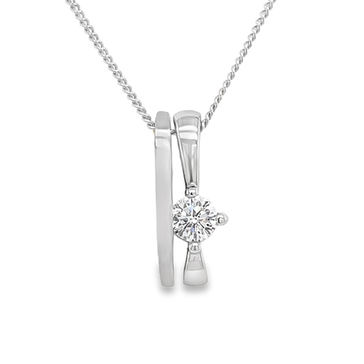 [WH0578] Witgouden hanger Fantasie met Zirkonia steen