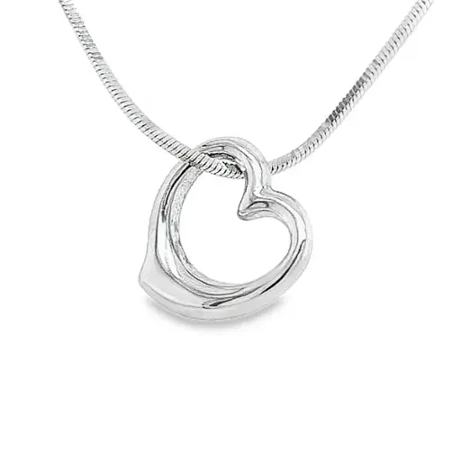 [WH0585] White gold pendant Fantasy Heart