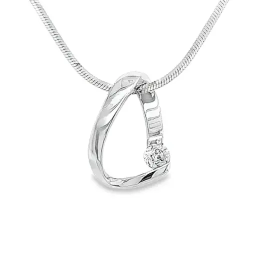 [WH0587] Witgouden hanger Fantasie met Zirkonia steen