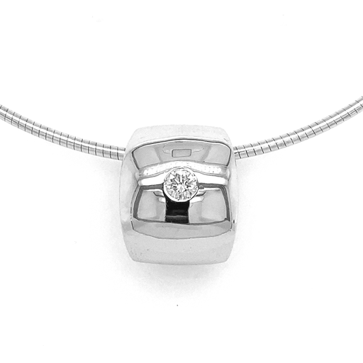 [WHE0633] White gold pendant with Brilliant 0.24 Carats p1 TC