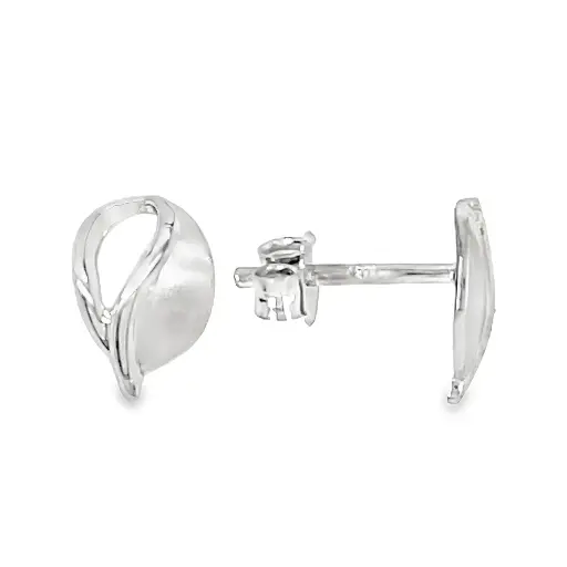[WO0822] White gold stud earrings Fantasy