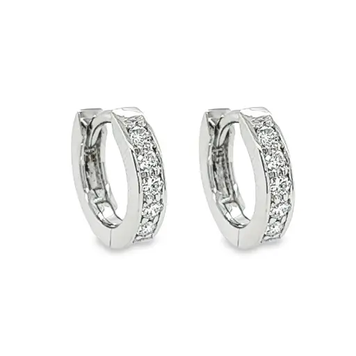 [WOE0996] White Gold Clap Rings with Diamond 0.20 carats