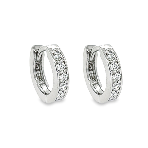 [WOE0996] White Gold Clap Rings with Diamond 0.20 carats