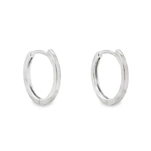 [WOR1058] White gold earrings 13.5 x 1.4mm
