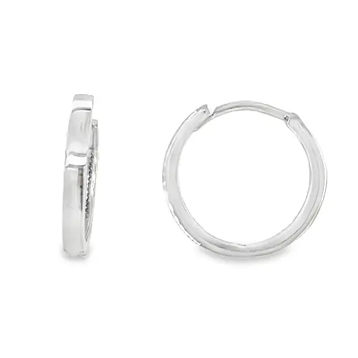 [WOR1060] White gold earrings 13.5 x 1.9mm