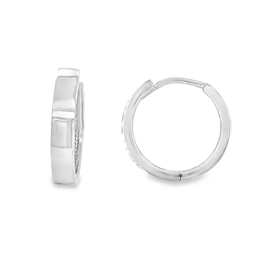 [WOR1062] White gold earrings 13.5 x 2.7mm