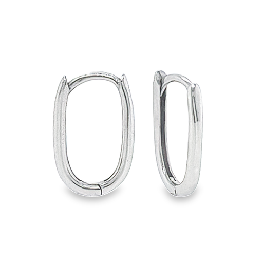 [WOR1127] White gold earrings elongated