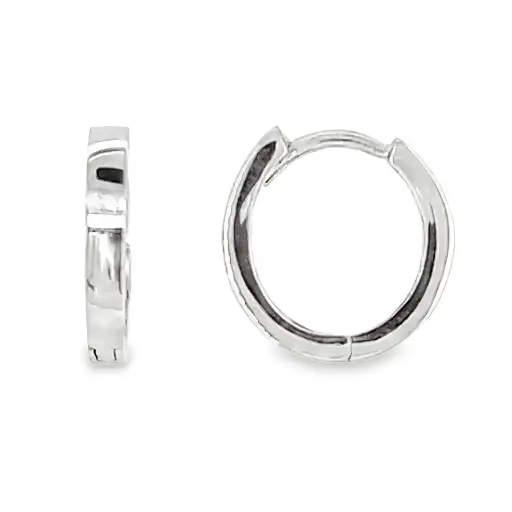 [WOR1133] White gold earrings 11 x 1.9mm