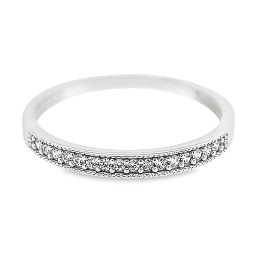 White gold row ring with Zirconia stones