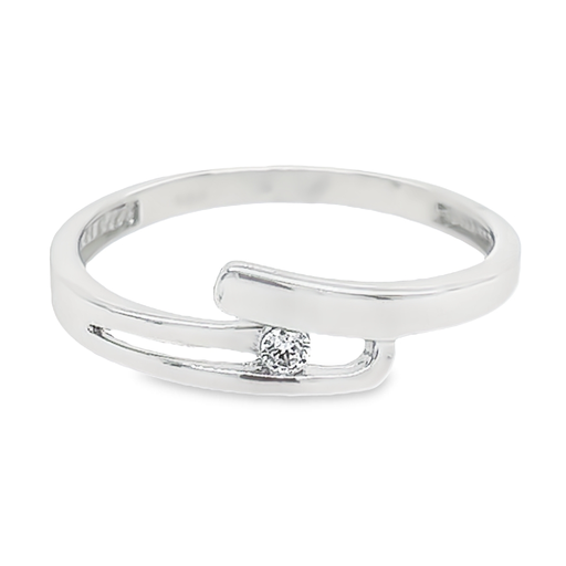 Witgouden ring Fantasie met Zirkonia steen