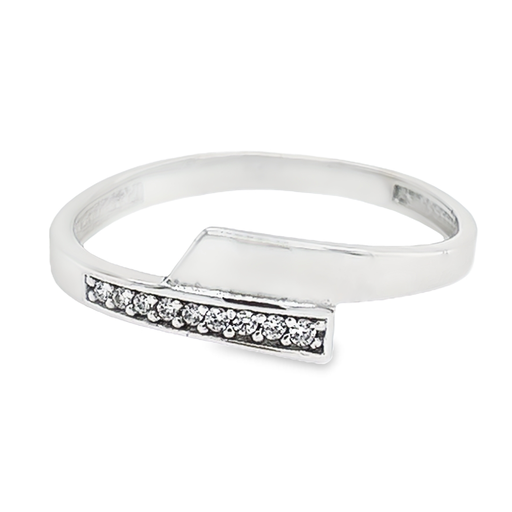 Witgouden ring Fantasie met Zirkonia stenen
