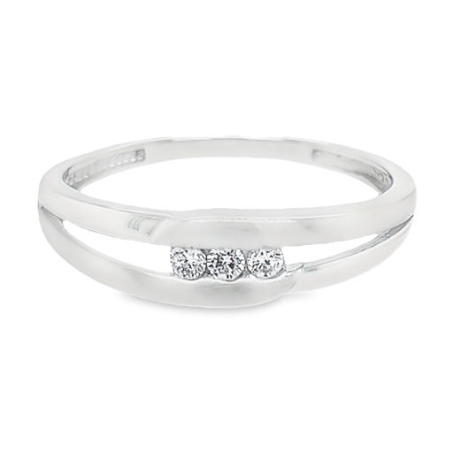 White gold ring Matte/Gloss with Zirconia stones