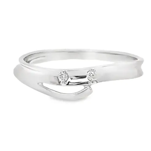 [WRE1381-55] White gold ring Fantasy with Diamond 0.03 carats