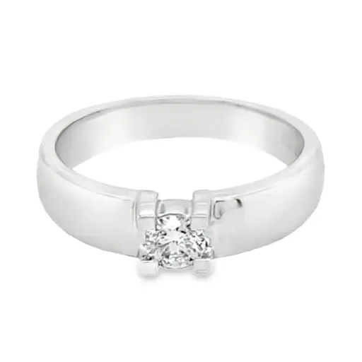 [WRE1385-54] Witgouden solitairring met Diamant 0,25 karaat