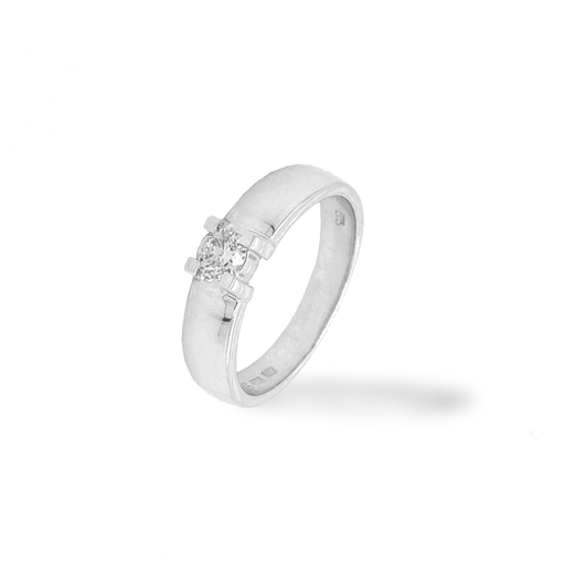 [WRE1385-54] Witgouden solitairring met Diamant 0,25 karaat