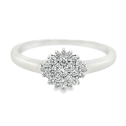 White gold entourage ring with diamond 0.25 carats