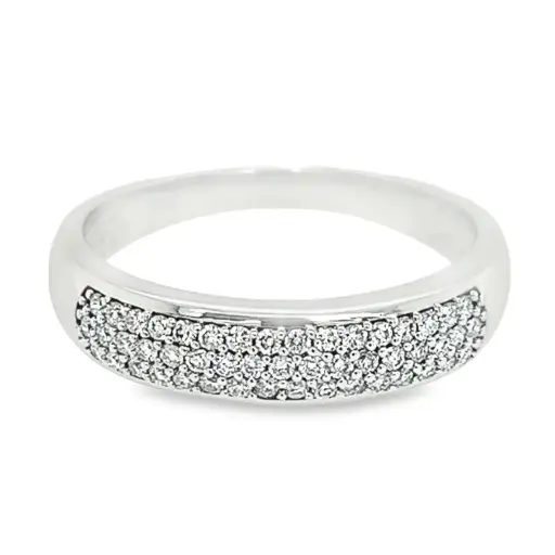White gold row ring with diamond 0.25 carats