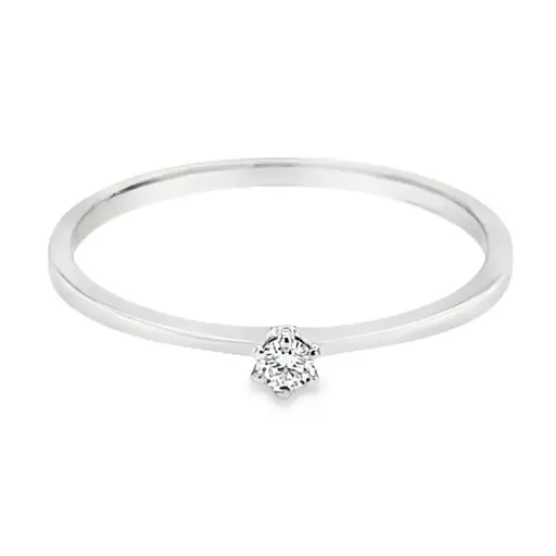 White gold Solitaire ring with diamond 0.05 carats