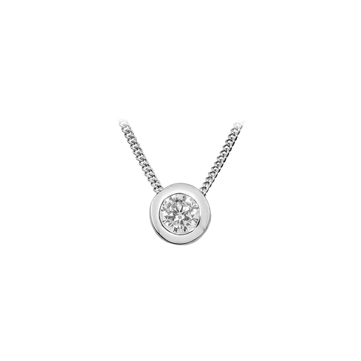 [ZC1606] H001 Silver pendant including chain with zirconia stone