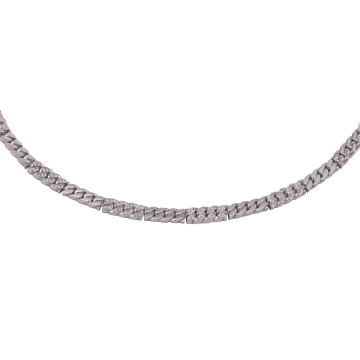 [ZC1747] Zilveren collier Mat/ Glans met Zirkonia