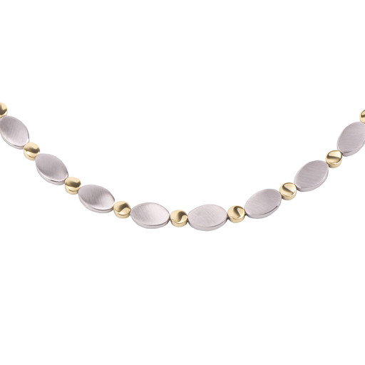 [ZC1750] Zilveren collier Bicolor Mat/ Glans