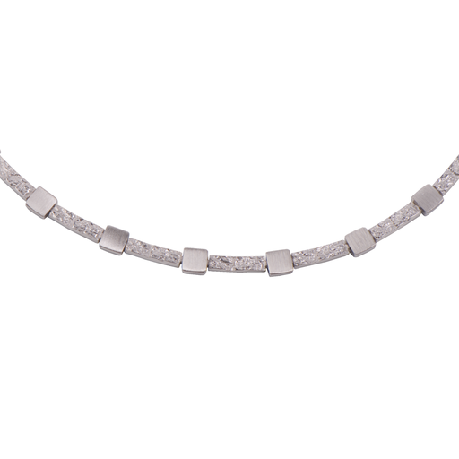 [ZC1757] Zilver collier Bewerkt