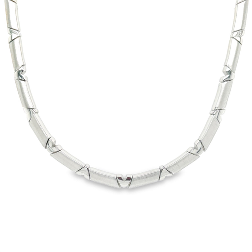 [ZC1773] Silver necklace matte/ gloss
