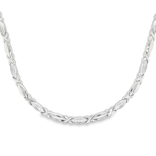 [ZC1774] Silver necklace with Zirconia