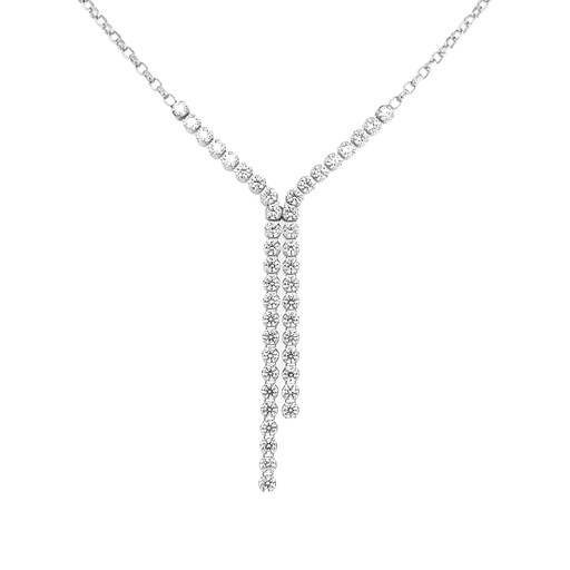 [ZC1802] Zilveren collier met Zirkonia