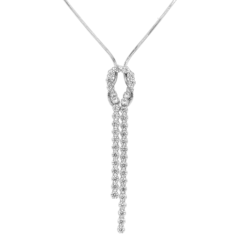 [ZC1803] Silver snake necklace with Zirconia